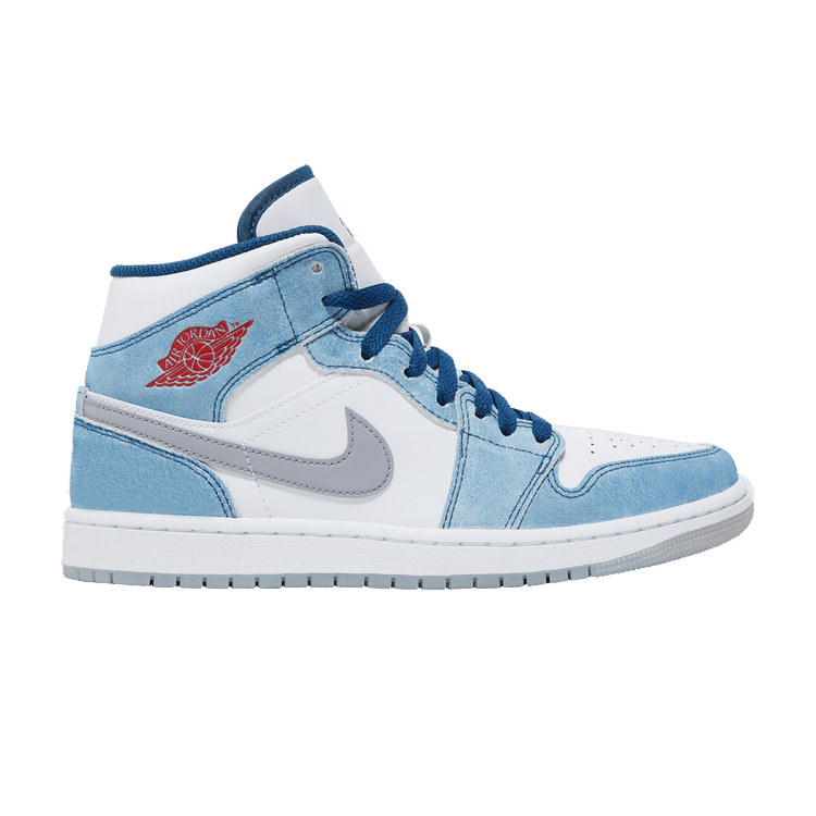 Jordan 1 Mid French Blue Fire Red - SoleSpy